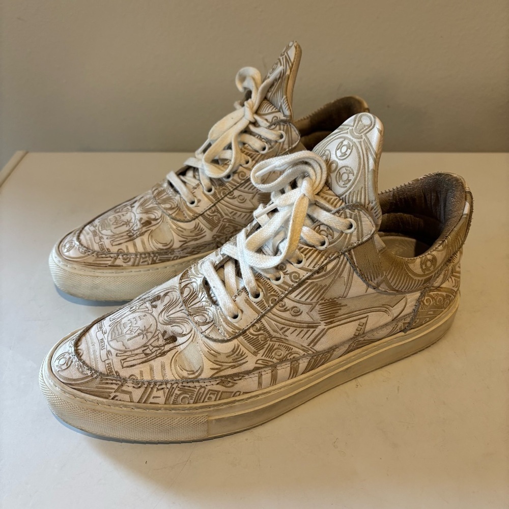 Filling Pieces Beige Patterned Men's Shoes